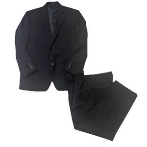 Lauren Ralph Lauren Women’s Pinstripe Pant Suit Black Wool Size 14R 2Pc